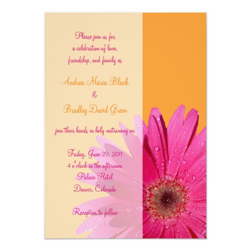 gerbera wedding invitations orange and pink gerbera wedding invitation zazzle gerbera wedding invitations orange and pink gerbera wedding invitation zazzle