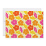 Orange and Pink Hibiscus Pattern Personalized Invitation