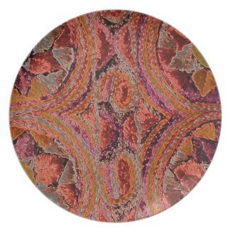 Orange and Pink Textile Plate