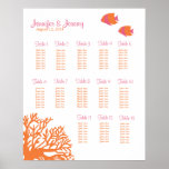 Orange and Pink Tropical Fish Seating Chart Print