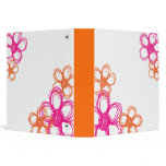 Orange and Pink Wild Flowers Binder