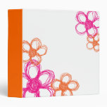 Orange and Pink Wild Flowers Binder