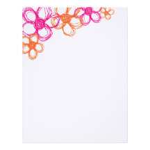 Orange and Pink Wild Flowers Custom Letterhead