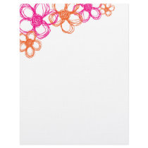 Orange and Pink Wild Flowers Custom Letterhead