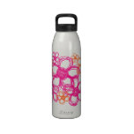 Orange and Pink Wild Flowers Water Bottle