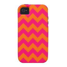 Orange and Pink Zigzag iPhone 4 Cover