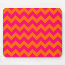 Orange and Pink Zigzag Mousepads