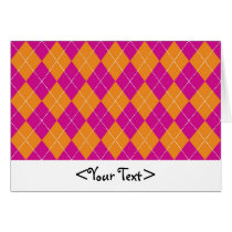 Orange and Purple Argyle Pattern Greeting Cards
