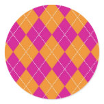 Orange and Purple Argyle Pattern Stickers