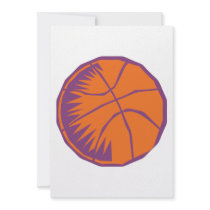 orange and purple basketball graphic invitation