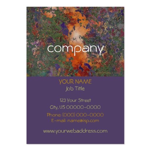 Orange and Purple Flowers Profile Card Business Cards (front side)