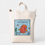Orange and Purple Tropical Fish with Seahorses Duck Bag