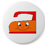 Orange and Red Iron Cartoon. On White. buttons