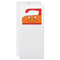 Orange and Red Iron Cartoon. On White. Personalized Rack Card