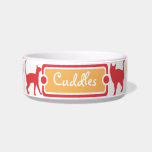 Orange and Red Paw Print Kitty Cat Pet Bowl Cat Food Bowls