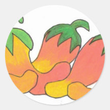 Orange and Red Peppers Stickers