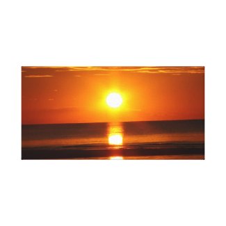 Orange and Red Sunset at Cape Cod Stretched Canvas Print