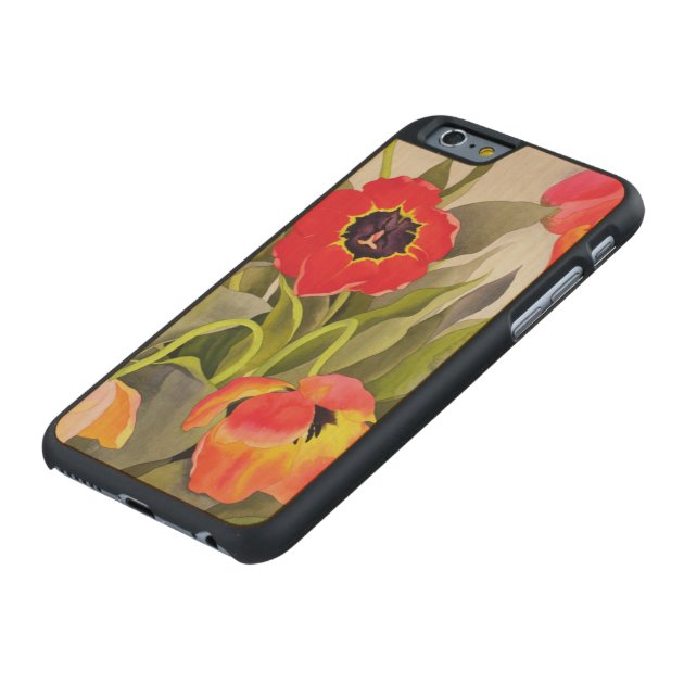 Orange and Red Tulips Carved® Maple iPhone 6 Case-5