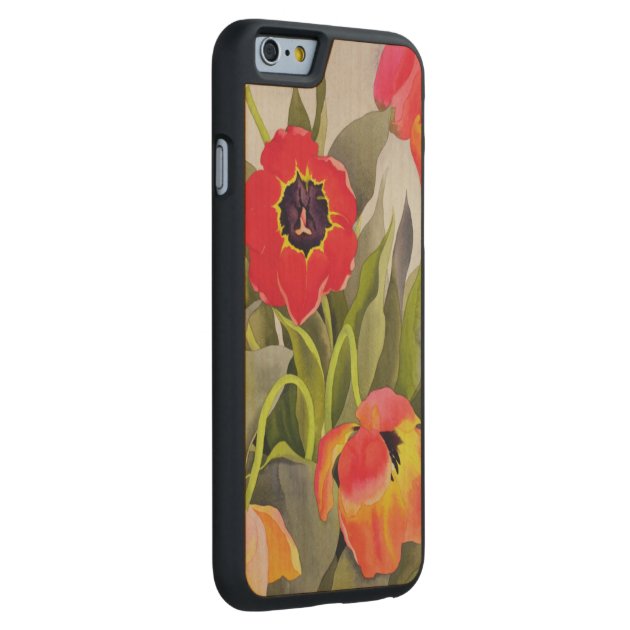 Orange and Red Tulips Carved® Maple iPhone 6 Case-2