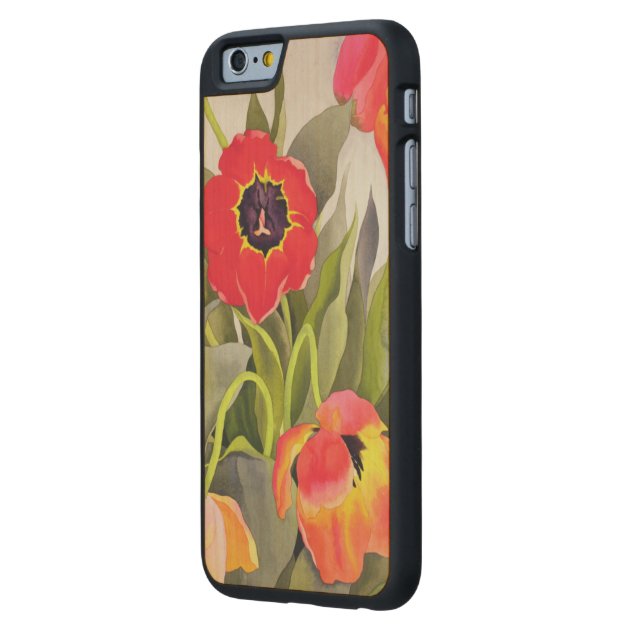 Orange and Red Tulips Carved® Maple iPhone 6 Case-1