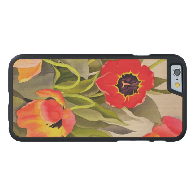 Orange and Red Tulips Carved® Maple iPhone 6 Case-3