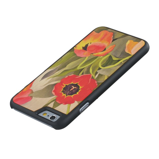 Orange and Red Tulips Carved® Maple iPhone 6 Case-4