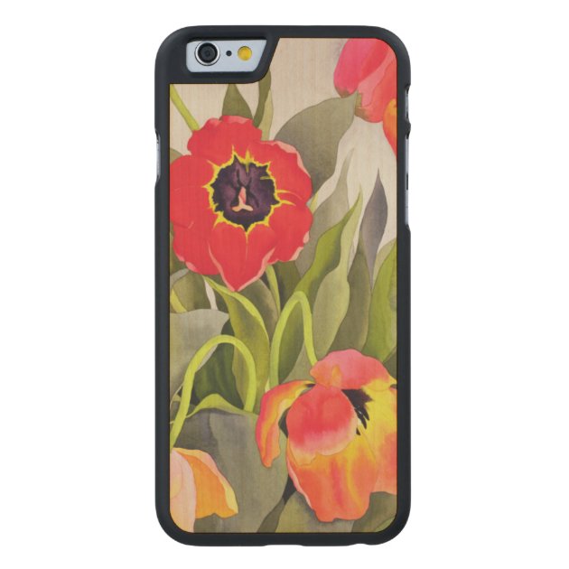 Orange and Red Tulips Carved® Maple iPhone 6 Case