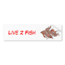 Orange and Rust Swirly Fantail Goldfish Bumper Sticker
