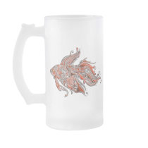 Orange and Rust Swirly Fantail Goldfish Coffee Mugs