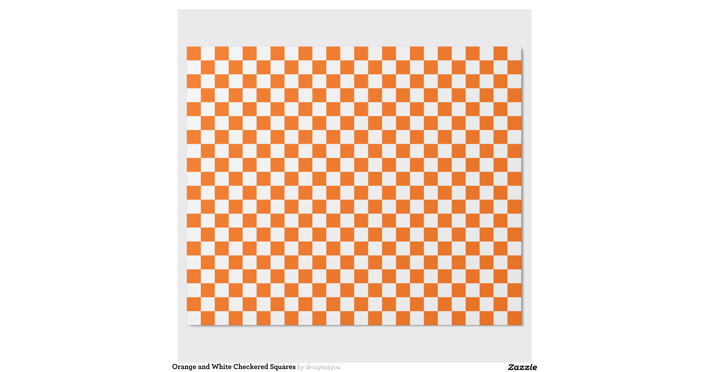 Orange and White Checkered Squares Wrapping Paper | Zazzle