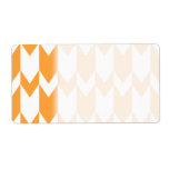 Orange and White Chevron Pattern. labels