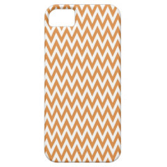 Orange and White Chevron Zig Zag Stripes Pattern iPhone 5 Case