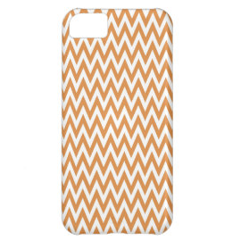Orange and White Chevron Zig Zag Stripes Pattern iPhone 5C Case
