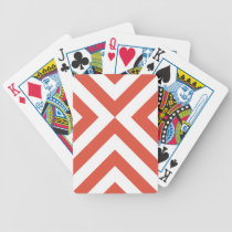 Orange and White Chevrons playing cards