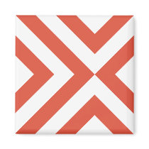 Orange and White Chevrons magnets