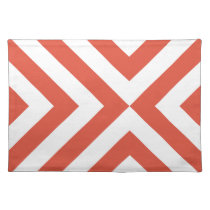 Orange and White Chevrons placemats