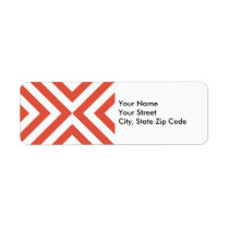Orange and White Chevrons return address label labels