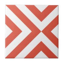 Orange and White Chevrons tiles