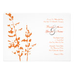 Orange and White Country Floral Wedding Invitation