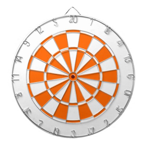 orange and white dartboard with darts Zazzle