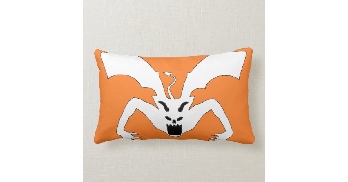 Orange And White Devil Throw Pillow Zazzle