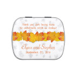 Orange and White Fall Wedding Personaized Mint Tin Jelly Belly Tins at Zazzle