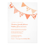 Orange and White Fun Flags Wedding Invitations