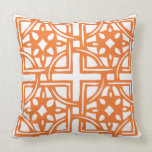 Orange and White Geometric Design Pillow pillows