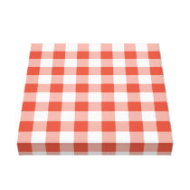 Orange and White Gingham Pattern canvas prints