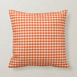 Orange and White Gingham Pattern Pillows