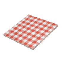 Orange and White Gingham Pattern tiles