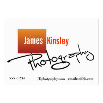 Orange and white photographer business card business cards