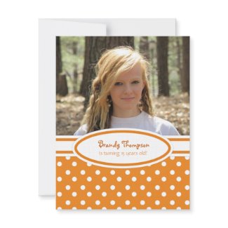 Orange and White Polka Dot Party Invitation invitation