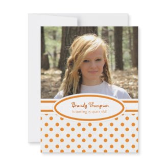 Orange and White Polka Dot Party Invitation invitation